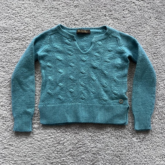 Loro Piana Sweaters - Loro Piana V-Neck Sweater Womens 38 Blue Cashmere Linen Silk‎ Knit *READ DESC*